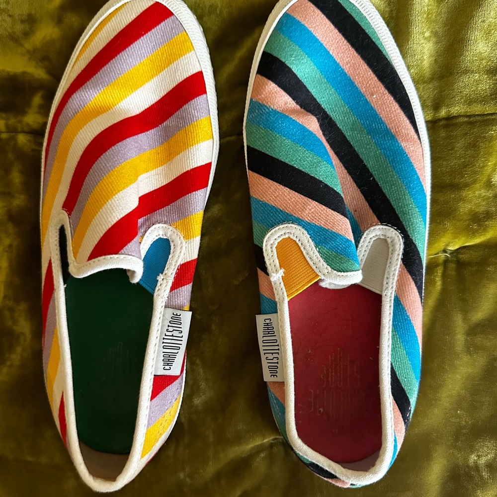 Colorful Striped Slip-On Shoes